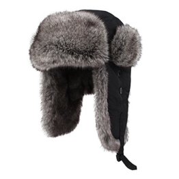 Kenmont unisex Kunstpelz Winter Russland Bomber Hut Trapper Ohrenklappe Fliegermütze (XXL-24.41inches) -