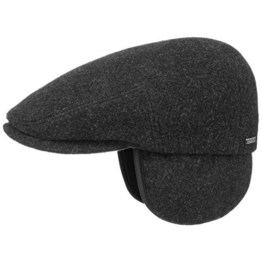 Kent Wool Ohrenklappen Flatcap by Stetson (L/58-59 - anthrazit) -
