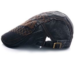 Kuyou Flatcap Gatsby Schildmütze Ivy Schieber Sport Kappe Hut (Mode Schwarz) -