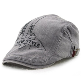 Kuyou Flatcap Schildmütze schieber sportcap Herren Kappe (Grau) -