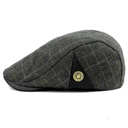 Kuyou Herren Gatsby Mütze Flat Cap Schiebermütze Ivy Kapppe Hüte (Grau) -