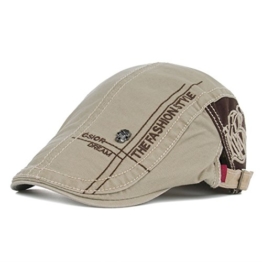 Kuyou Unisex Gatsby Flatcap Schiebermütze Ivy Schirmmütze Kappe (Beige) -