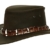 Lederhut in schwarz und braun mit echtem Krokodilleder- Hutband und Zähnen von Kakadu Australia, 2.Wahl - 