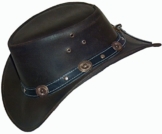 Lederhut - Klassischer Westernhut, Cowboyhut, Braun, Größe L -