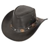 Lederhut Reno SCIPPIS 100% Leder ( Rind) Hut Unisex Styled in Australia (M - 56 cm / 57 cm, Schwarz) -
