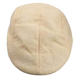 Leinen Barett Cabbie Gatsby Newsboy Flache Kappe Entenschnabel Efeu Hut Kamel - Beige, one size -