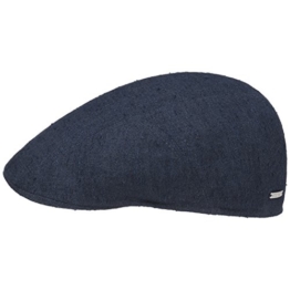 Leinen-Seide Ivy Flatcap Schirmmütze Sommercap Sonnencap Sommermütze Herrencap Cap Kappe Stetson Schiebermütze Schirmmütze (58 cm - dunkelblau) -