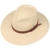 Lierys Big Brim Traveller Panamahut Strohhut Panamastrohhut Hut Sonnenhut Sommerhut Strandhut für Damen Herren Panamahut Fedora mit Lederband Frühjahr Sommer (M/57-58 - natur) - 