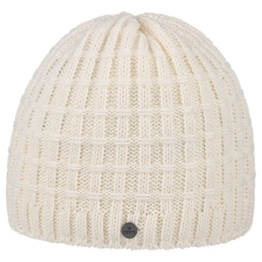 Lierys Checker Beanie Mütze für Damen Herren Pull On Herrenmütze mit Futter, mit Futter Herbst Winter (One Size - cremeweiß) -