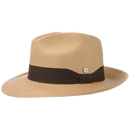 Lierys Classic Fedora Panamahut Hut Strohhut Panamastrohhut Sommerhut Sonnenhut Bogarthut für Damen Herren Panamahut Herrenhut Frühjahr Sommer (M/57-58 - camel) -