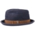 Lierys Contrast Stitch Stofftrilby Hut Stoffhut Fedora Trilby Trilbyhut für Damen Herren Stoffhut Fedora mit Ripsband, mit Ripsband Winter Sommer (M/56-57 - blau) - 