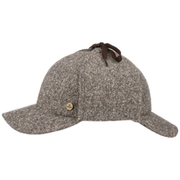 Lierys Deerstalker Tweed Cap Detektivmütze Kappe Jagdcap Wollcap Wintercap für Herren Cap mit Schirm, mit Ohrenklappen, mit Futter, mit Schirm, mit Ohrenklappen, mit Futter Winter Sommer (59 cm - -
