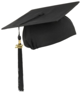 Lierys Doktorhut (Studentenhut) mit 2017 Jahreszahl Anhänger, Hut für Abschlussfeiern vom Studium an Universität, Hochschule oder Abitur, Absolventenhut in der Farbe schwarz, Einheitsgröße -