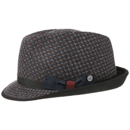 Lierys Dunston Wool Trilby Hut Wollhut Trilbyhut Herrenhut Fedora Winterhut für Herren Wollhut Trilby mit Futter, mit Einfass Herbst Winter (59 cm - dunkelgrau) -