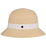 Lierys Lamita Glocke Hanfhut Hut Damenglocke Strohhut Sommerhut Glockenhut Sonnenhut für Damen Glockenhut Damenhut mit Ripsband Frühjahr Sommer (One Size - hellbeige) -
