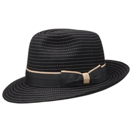 Lierys Lapin Haarfilzhut Filzhut Herrenhut Fedora für Herren Haarfilzhut Filzhut mit Ripsband Winter Sommer (L/58-59 - schwarz) -