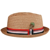 Lierys Lobbia Porkpie Hanfhut Sommerhut Sonnenhut Strohhut Strandhut Hut für Herren Strandhut Strohhut mit Ripsband Frühjahr Sommer (L/58-59 - natur) -