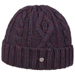 Lierys Melange Strickmütze mit Umschlag Skimütze für Damen Herren Wintermütze Strickmütze mit Umschlag, mit Umschlag, mit Umschlag Herbst Winter (One Size - bordeaux) -