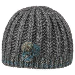 Lierys Mini-Pompon Strickbeanie Beanie Mütze Wollmütze Bommelmütze Wintermütze Alpakamütze für Damen Beanie Wintermütze Herbst Winter (One Size - petrol) -