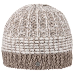 Lierys Mohair Twotone Strickmütze Beanie Wintermütze Damenmütze Herrenmütze Skimütze Mütze für Damen Herren Strickmütze Wintermütze mit Futter, mit Futter Herbst Winter (One Size - beige) -