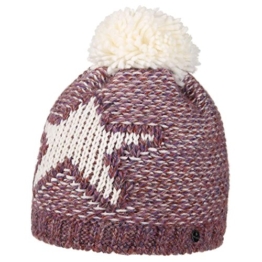 Lierys Noiko Strickmütze mit Pompon Bommelmütze für Damen Kinder Bommelmütze Damenmütze mit Futter, mit Futter, mit Futter Herbst Winter (One Size - lila) -