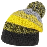 Lierys Oversize Strickmütze mit Bommel für Damen Herren Strickmütze Long Beanie Herbst Winter (One Size - schwarz) -