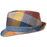 Lierys Payato Checks Trilby Leinenhut Hut Stoffhut Sommerhut Sonnenhut Leinentrilby für Damen Herren Strandhut Sommerhut mit Futter Frühjahr Sommer (XL/60-61 - bunt) -