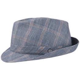 Lierys Payato Trilby Leinenhut Hut Stoffhut Sommerhut Sonnenhut Leinentrilby für Herren Leinenhut Trilby mit Futter Frühjahr Sommer (L/58-59 - blau) -