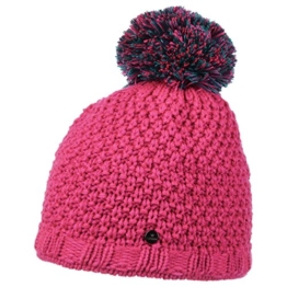 Lierys Strickmütze Multicolour Bommel Beanie für Damen Wintermütze Strickmütze mit Futter Herbst Winter (One Size - pink) -