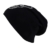 Long Beanie von Ella Jonte im hippen Oversize-Look schwarz mit Strass Totenkopf Baumwolle - 