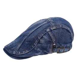 Lucky Will Damen Herren Jean Flatcap Schirmmütze Schiebermütze Schildmütze Golfermütze tiefes blau -