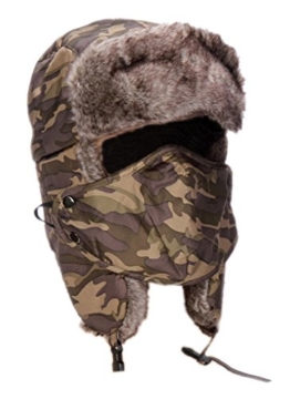 Lukis Winddicht Fellmütze Fliegermützen Wintermütze Camouflage -