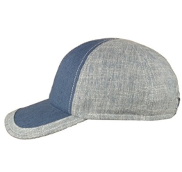 Mayser Cotton Linen Basecap Jimmy Blau-Grau 58 -