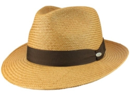 Mayser Torino Panamahut Strohhut Fedora aus Stroh - braun 60 -