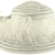 McBURN Amarna Anlasshut Federn für Damen gestreift Streifenmuster Winter Sommer (One Size - weiß) - 