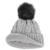 McBURN Cable Knit Umschlagmütze Bommelmütze Mütze Pudelmütze Strickmütze für Damen Strickmütze Wintermütze mit Umschlag, mit Futter, mit Umschlag, mit Futter Herbst Winter (One Size - grau) - 