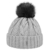 McBURN Cable Knit Umschlagmütze Bommelmütze Mütze Pudelmütze Strickmütze für Damen Strickmütze Wintermütze mit Umschlag, mit Futter, mit Umschlag, mit Futter Herbst Winter (One Size - grau) -