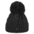 McBURN Giant Bommelmütze für Damen Bommelmützen Wintermütze mit Umschlag, mit Futter, mit Umschlag, mit Futter Herbst Winter (One Size - schwarz) -