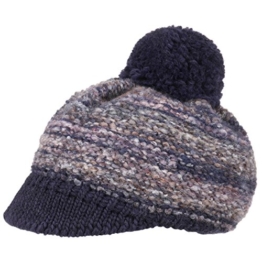 McBURN Limana Bommelmütze mit Schirm Wintermütze Damenmütze Mütze Bommel Strickmütze für Damen Beanie Strickmütze mit Schirm, mit Schirm Herbst Winter (One Size - blau) -