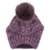 McBURN Naima Fuchsbommel Beanie für Damen Bommelmützen Wintermütze mit Schirm, mit Futter, mit Schirm, mit Futter, mit Schirm, mit Futter Herbst Winter (One Size - lila) - 