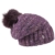 McBURN Naima Fuchsbommel Beanie für Damen Bommelmützen Wintermütze mit Schirm, mit Futter, mit Schirm, mit Futter, mit Schirm, mit Futter Herbst Winter (One Size - lila) -