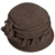 McBURN Winterhut Damenhut Wollfilzglocke mit Applikation für Damen Glockenhut Wollhut Herbst Winter (One Size - braun) - 
