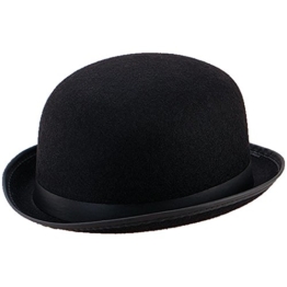 Melone schwarzer Bowler Hut f. Hochzeiten Reiterhut Butler Fasching -