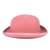 Mens Ladies Bowler Hat Plain With Pink Band & Bow - Pink (59/L) - 
