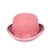 Mens Ladies Bowler Hat Plain With Pink Band & Bow - Pink (59/L) - 