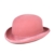 Mens Ladies Bowler Hat Plain With Pink Band & Bow - Pink (59/L) -