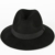 Men's Ladies Fedora Hat Plain Handmade - Fine Felt - Grosgrain Bow Style Band - Black (55/S) - 