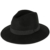 Men's Ladies Fedora Hat Plain Handmade - Fine Felt - Grosgrain Bow Style Band - Black (55/S) -