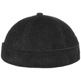 Miki Cord Dockermütze Dockercap Hafenmütze Cordmütze Kordmütze Baumwollmütze Beanie Seemannsmütze (One Size - schwarz) -