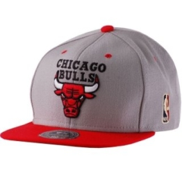 Mitchell & Ness Greycrn Snapback - CHICAGO BULLS - Grau-Rot, ONE SIZE -